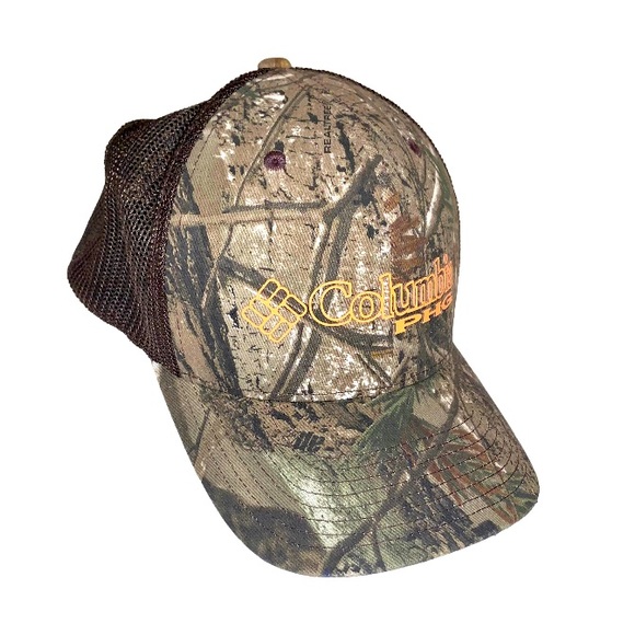 COLUMBIA PFG Camouflage trucker hat men’s size S/m medium - Picture 1 of 14
